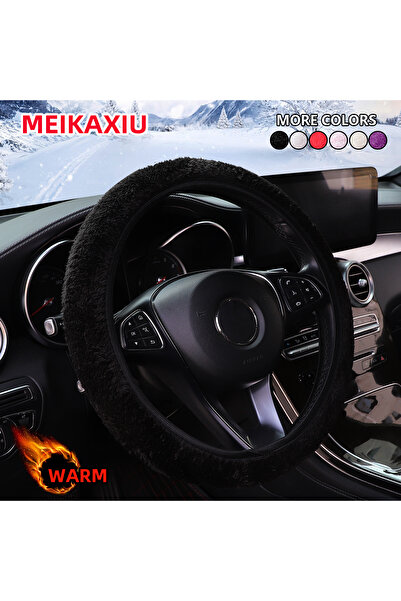 Choice غطاء تدفئة اليدين الشتوي الأسود القصير والمريح بدون حلقة داخلية لعجلة القيادة، يناسب مقاس 15 بوصة