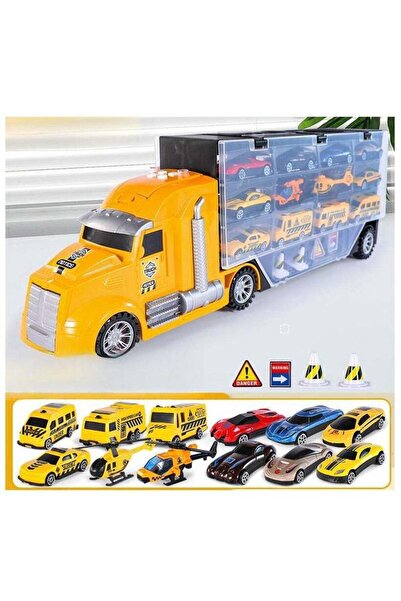 MIXDE 17-Piece Kids Die-Cast Construction Car Set with Music & Light