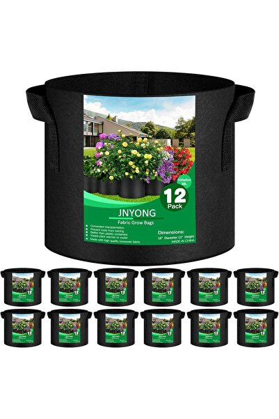 Generic JNYONG 12-Pack 10 Gallon Thick Non-Woven Grow Bags, Breathable Fabric...