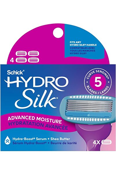 Schick شفرات حلاقة مرطبة للنساء من هيدرو سيلك مع خطاف استحمام، 4 قطع