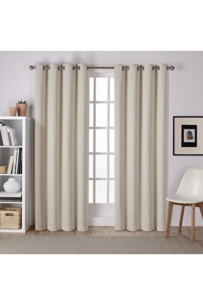 Hepta Collection Özel Ev Saten Fitilli Doa Oda Karartma Gromet Üst Perde Pane...