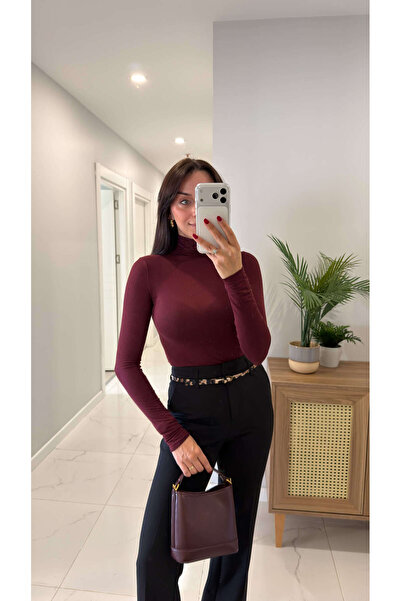 BİRCANÇİL Bluză din cașmir cu gât roșu Dlvin Wersa