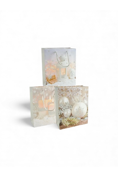 NRN 19x23 cm Yılbaşı Temalı İpli Karton Hediye Çantası – Premium Baskı (1 Adet)