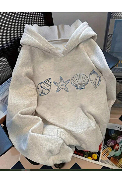 Ordorin Deniz Kabuğu Baskılı Sweatshırt