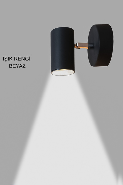 Turanconcept Spot 360 Modern Tasarım Tekli Hareketli Aplik (BEYAZ IŞIK) İç Mekan Duvar Aydınlatma Hol Cafe Ofis