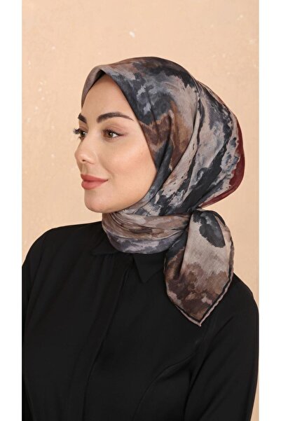 locella Soft Pamuk Eşarp Siyah Vizon-5