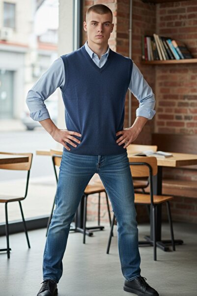 OwenLife Owen Life Cotton Fabric Regular Fit Sleeveless Sweater