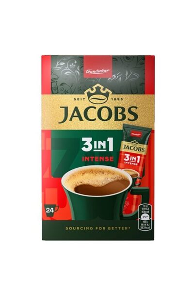 Jacobs Intense 3 in 1 Cafea instant, 11.1 g x 24 buc