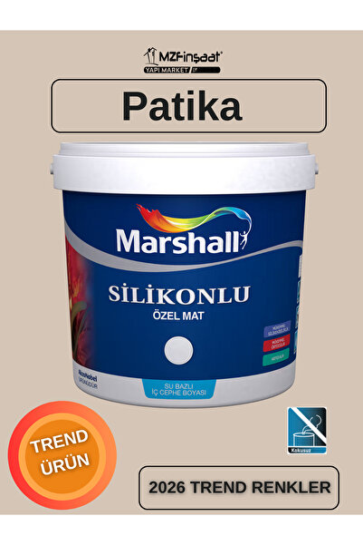 Marshall Silikonlu Özel Mat Silinebilir Kokusuz İç Cephe Boyası Patika