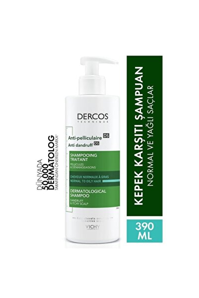 VICHYIE Dercos Normal ve Yağlı Saçlar için Salisilik Asit İçeren Kepek Karşıtı Şampuan 390 ml