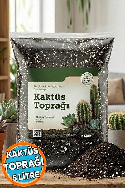 NZB Kaktüs Toprağı (5 LİTRE) Organik Cocopeat Perlit Pomza Karışımlı Kaktüs v...