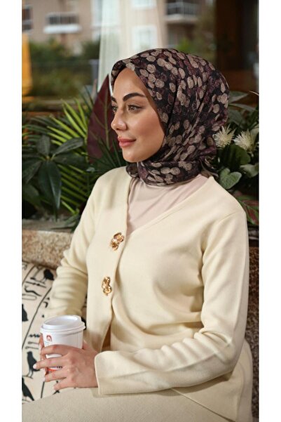 locella Soft Pamuk Eşarp Siyah Mürdüm-1