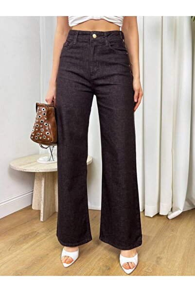 Misscix Kadın Geniş Paça Denim Pantolon