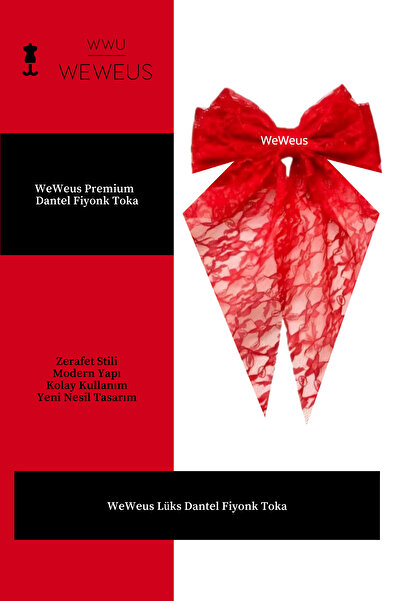 Weweus Women's Red Lace Bow Buckle