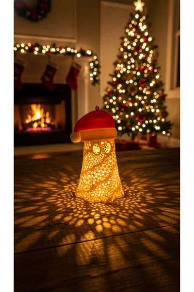 ESWorx Noel Baba Şapkalı Sevimli Hayalet Fener Ağaç Süsü ve Dekoratif Masa La...