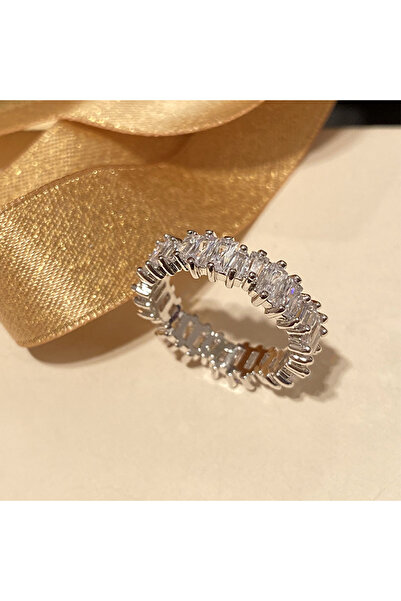 Choice 6 White Classic Baguette Cubic Zirconia Engagement Rings for Women Lux...