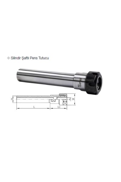 GFB Silindir Şaftlı Pens Tutucu C10 - ER8 Boy 150mm