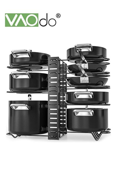 VAODO Pot Rack Organizers 8 Tiers Pots and Pans Organizer for Kitchen Organiz...