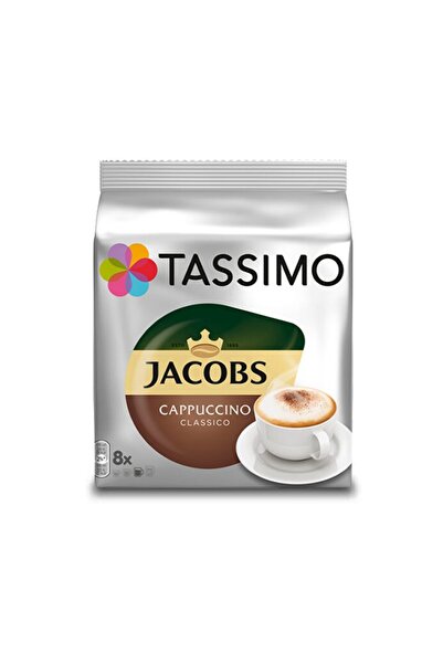 Jacobs Capsule cafea Tassimo Cappuccino, 8 capsule cafea + 8 capsule lapte, 260g