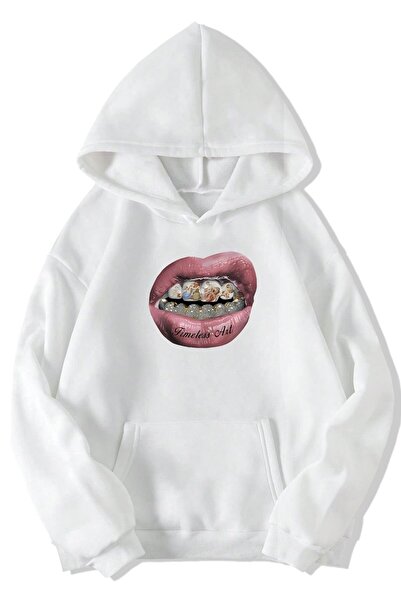 BRZ COLLECTION Unisex Oversized (White) Timeless Art Hoodie (White)