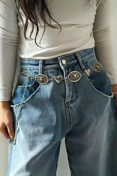 Karakedi Silver Gotik Baphomet Kalpli Kemer