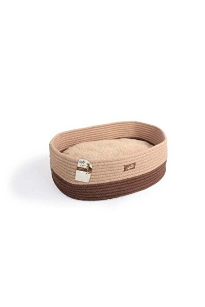 All For Paws Oval Rope Cat Bed - Tan