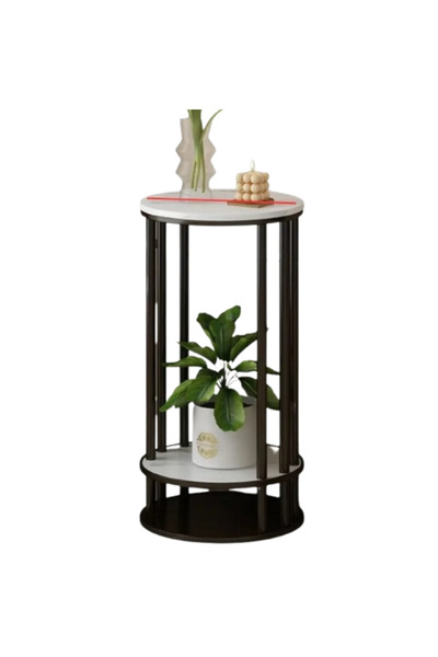 TodayShop Suport pentru plante pe niveluri cu blat rotund cu efect de marmură...