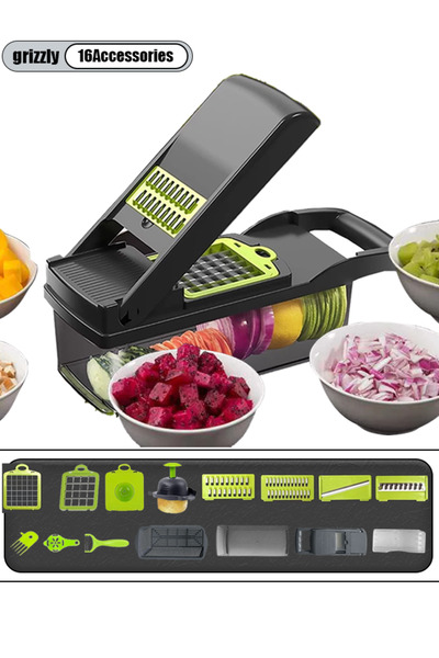 Generic Kitchen 16-piece set vegetable shredder - for slicing onions, potatoes, etc.