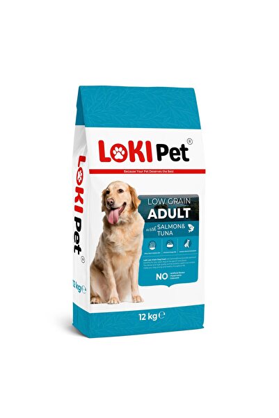 lokipet Loki Pet Düşük Tahıllı Somonlu & Ton Balıklı Yetişkin Köpek Maması 12 kg