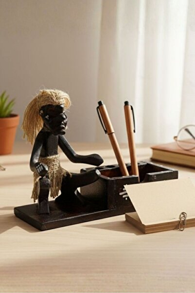 Uretti - Okay 5711 5772 Handmade Wooden Primitive Decorative Pen Holder and B...