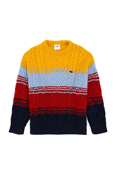 U.S. Polo Assn. سترة برقبة دائرية للأولاد بلون الخردل 50311108-VR072