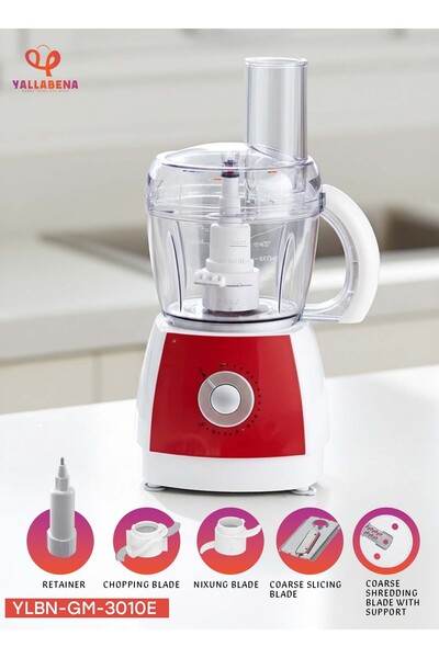 Yallabena محضرة طعام صغيرة الحجم بقدرة 300 واط، وعاء سعة 0.8 لتر، 10 سرعات، خ...