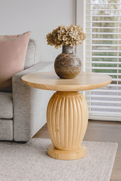 Simillo Home&Living Verona Ahşap Orta Sehpa Naturel Renk Mantar Sehpa