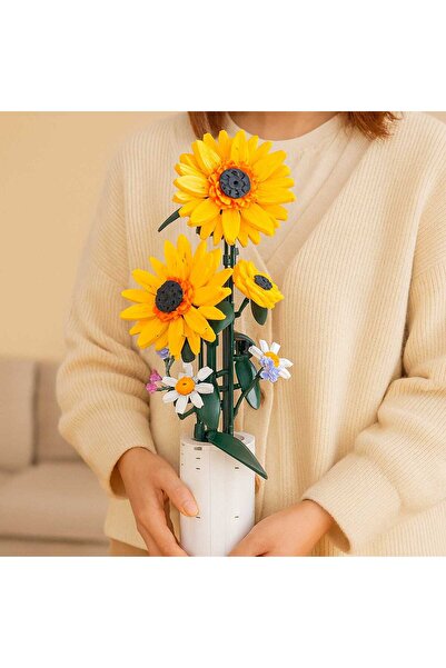 Timebox Sunflower building set 15+, 821 pieces, DIY decorative model made of ...