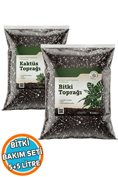 NZB Bitki Bakım Seti 1 Adet 5 Litre Kaktüs Toprağı + 1 Adet 5 Litre Bitki Toprağı Toprak