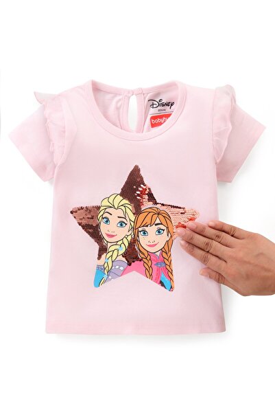 Babyhug Disney بلوزة بأكمام مكشكشة من القطن بنسبة 100% مع رسومات أميرات ديزني...