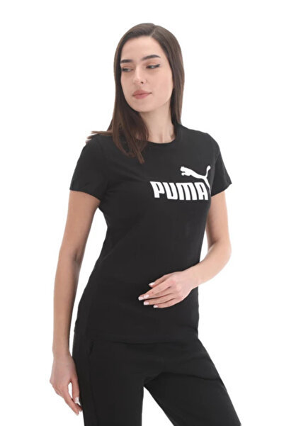 Puma Essential Logo Tee Siyah Kadın Spor Tişört 58677401