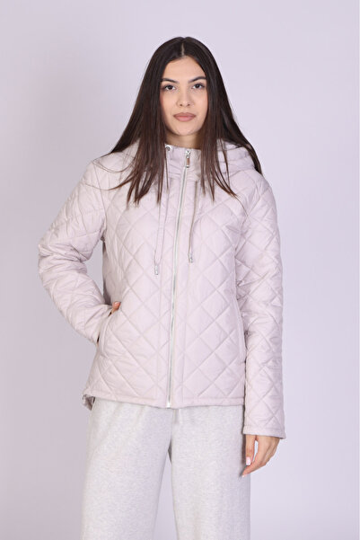 Ella Collection Geaca de Fas Crem de Toamna, cu Fermoar si Buzunare