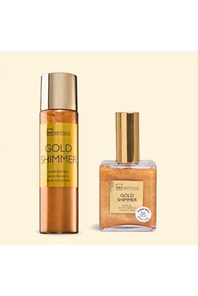IDC Institute Set Ulei Uscat de Corp 45ml & Body Mist 150ml Gold Shimmer