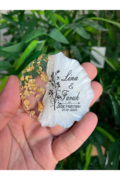 Uğur efendi şekerleme Epoksi Magnet 25 Adet Nişan Magneti Nikah Magneti Düğün...