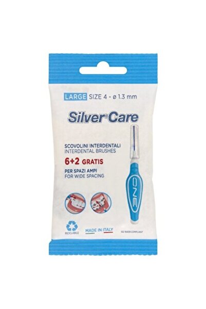 SILVER CARE Set of 8 interdental brushes, large (1.3 mm), protective cap, blu...