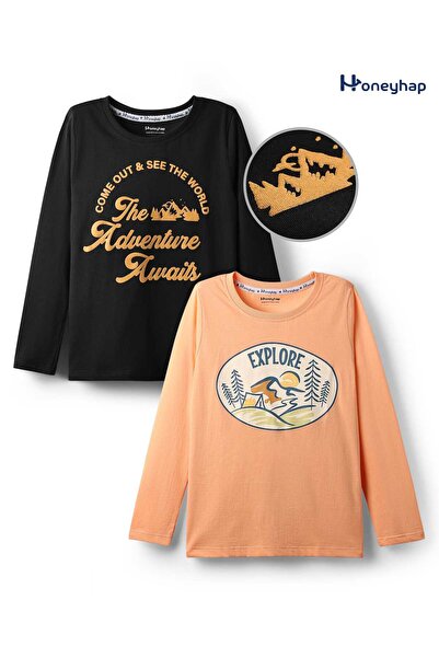 Honeyhap 100% Premium Cotton Bio Finish Full Sleeve T-Shirt The Adventure (Pa...