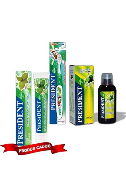 President Children Oral Care Promo Pack: Mouthwash Lime 250 ml, Mint Toothpas...
