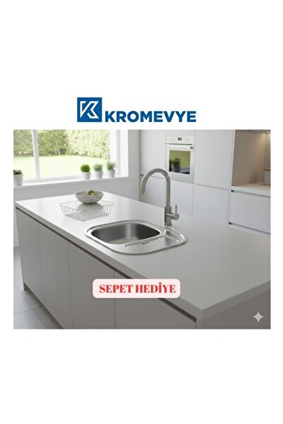 Kromevye EC-154 PASLANMAZ ÇELİK MUTFAK EVYESİ - 48x62 -
