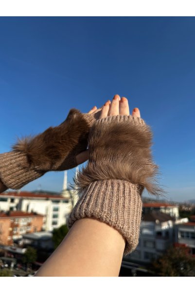 Mollycrush Women's Plush Half-Finger Gloves – Plush Wrist Winter Model