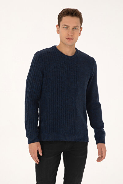 U.S. Polo Assn. Erkek Comfort Fit Bisiklet Yaka Lacivert Kazak 50314968-VR033