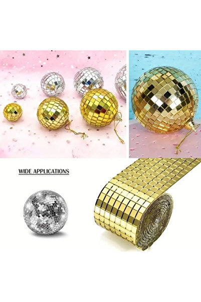 G Glixicom Banda Adeziva Decorativa de Tip Mozaic Oglinda Auriu 4 x 100 cm