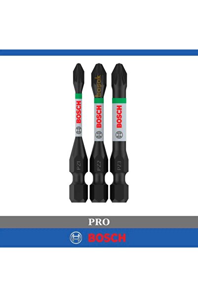 Bosch Pro Impact 3'lü Yıldız Bits Uç Seti PZ1-PZ2-PZ3 55mm 2608521U57