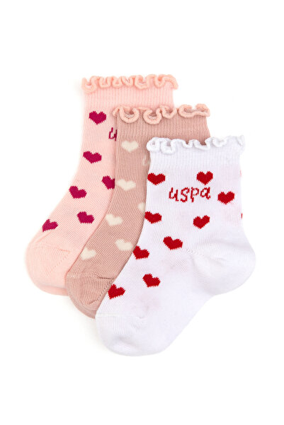 U.S. Polo Assn. Kız Çocuk Beyaz Soket Çorap 50318069-VR013