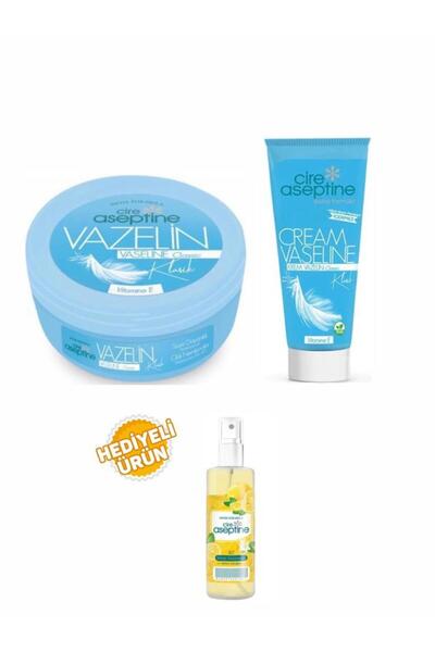 CIRE ASEPTINE Klasik Vazelin Kavanoz 150Ml+Klasik Tüp 75 Ml+Limon Kolonyası 1...